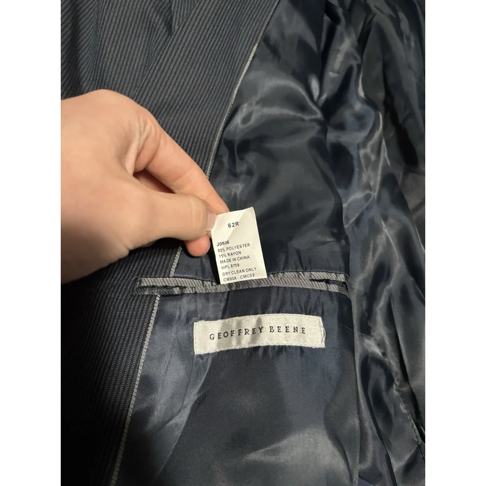 New Geoffrey Beene Men's Navy Striped Blazer Jacket Size 62R NWT